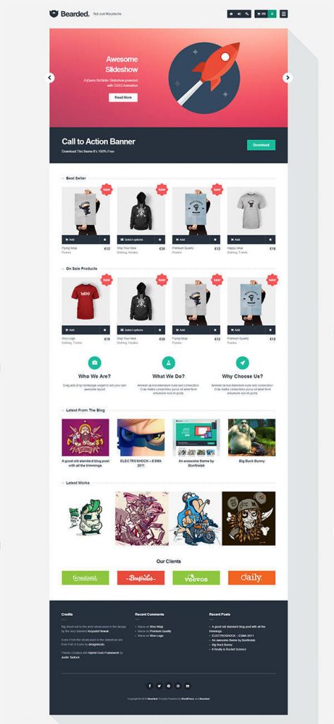 Theme WordPress bán hàng miễn phí Bearded