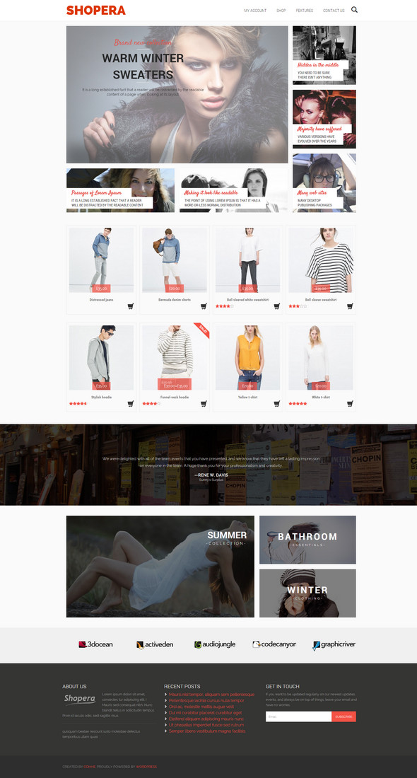 theme WordPress bán hàng miễn phí tốt nhất 03/2016 - Shopera