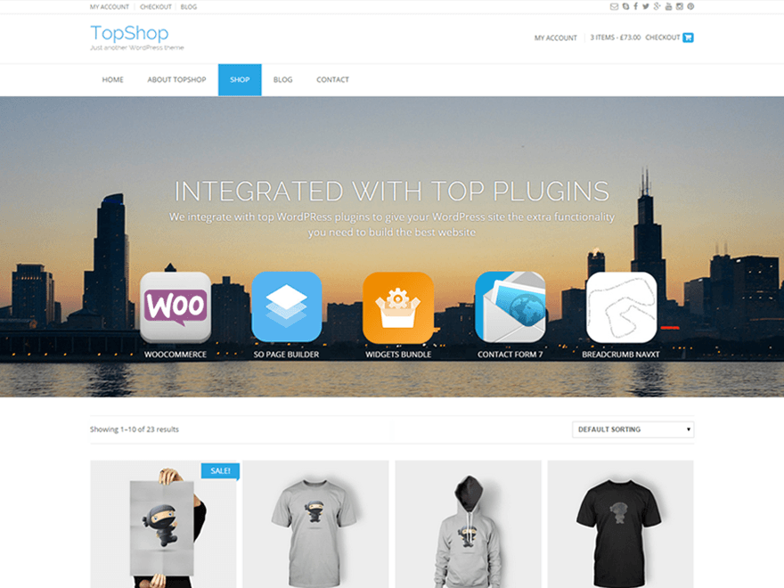 Theme WordPress Shop bán hàng đẹp Topshop