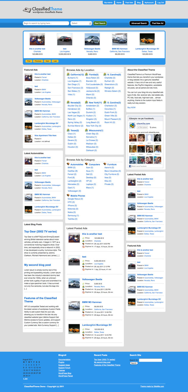 Theme WordPress làm website rao vặt - ClassifiedTheme