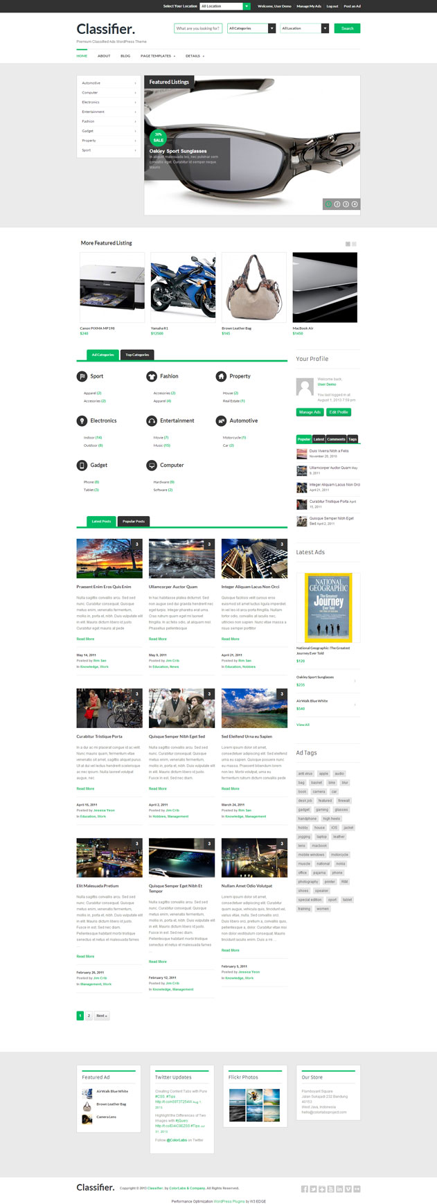 Theme WordPress làm website rao vặt -