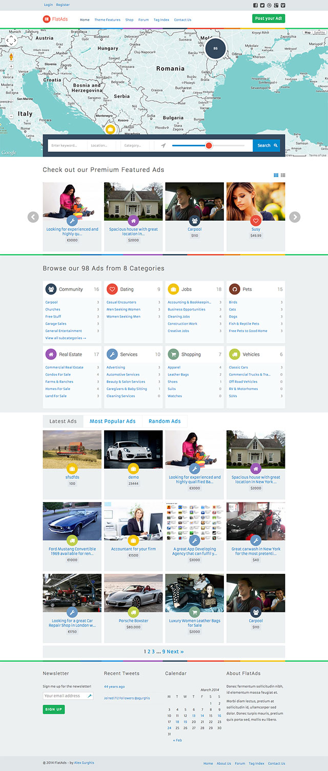 Theme WordPress làm website rao vặt - FlatAds