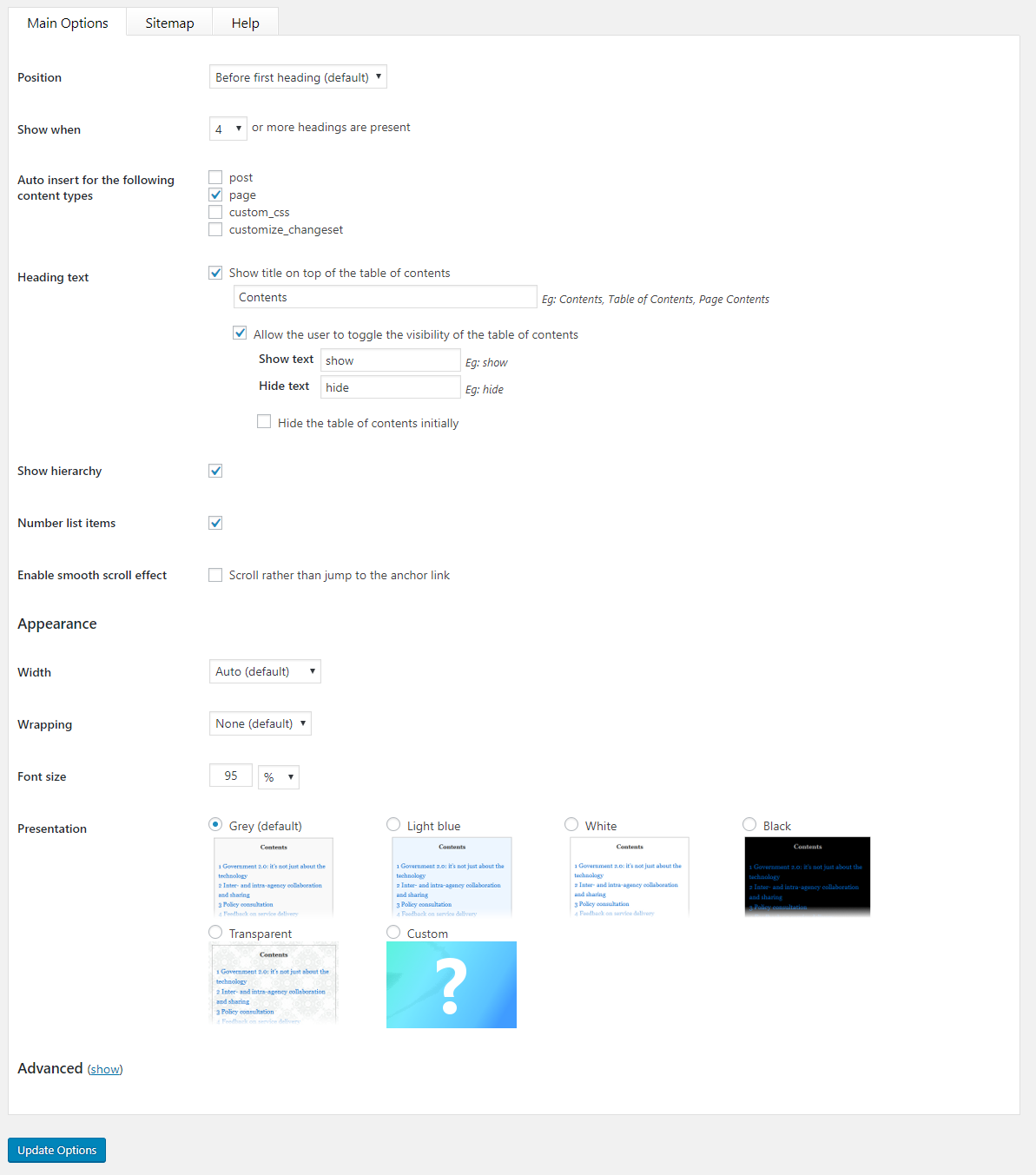 Tạo mục lục cho bài viết với plugin Table of Contents Plus
