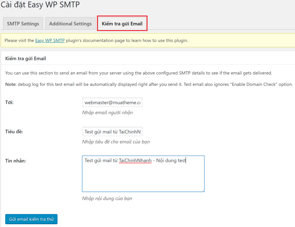 Hướng dẫn cấu hình gửi mail trên WordPress sử dụng SMTP Gmail