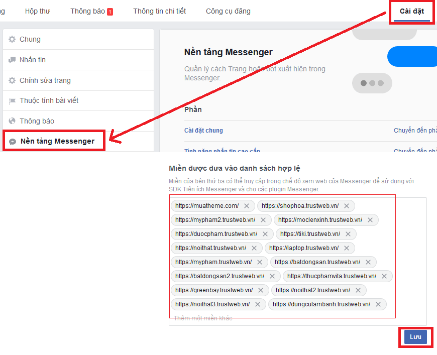 Hướng dẫn cài đặt Messenger Customer Chat Facebook (Livechat Facebook)