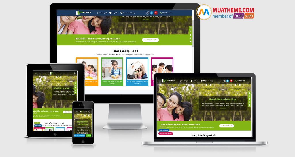 Theme Wordpress giới thiệu dịch vụ bảo hiểm nhân thọ