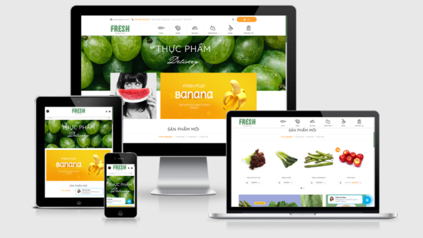 Theme Wordpress, rau củ, thực phẩm, trái cây mẫu số 7