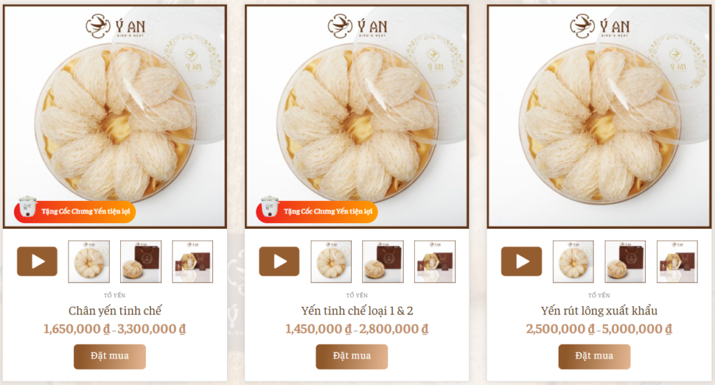 Theme wordpress bán yến sào
