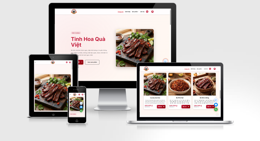 Theme wordpress bán bò khô, bò một nắng 2026