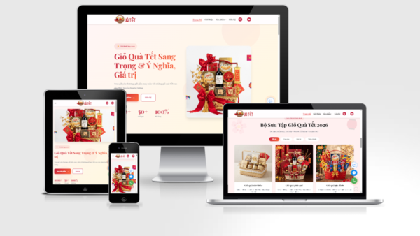 Theme Wordpress giỏ quà tết - quà tặng Tết 2026 mẫu số 3