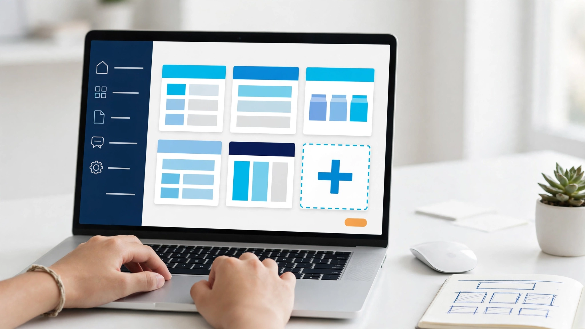 Laptop hiển thị trang quản trị WordPress tại mục Themes với nút thêm theme mới để cài đặt theme WordPress đúng cách