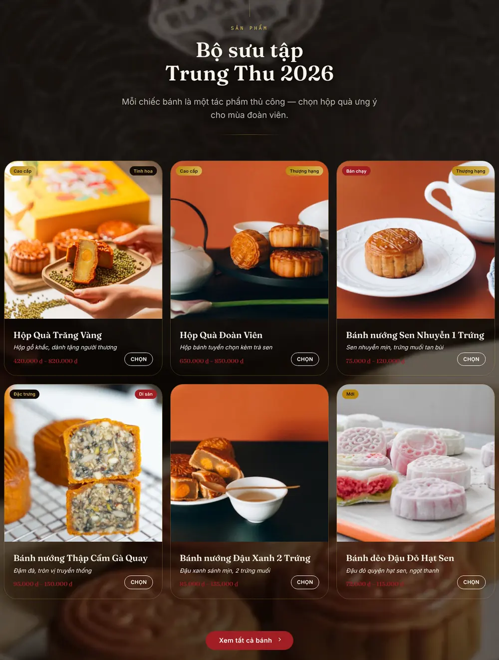 Khối bộ sưu tập bánh trung thu – Theme WordPress bán bánh trung thu mẫu số 2