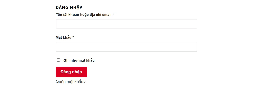 Khối đăng nhập và đăng ký – Theme Wordpress bán điện thoại di động mẫu số 6
