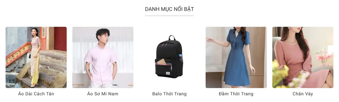 Khối danh mục nổi bật dạng ảnh – Theme WordPress bán hàng thời trang đẹp mẫu số 22