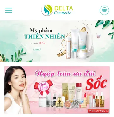 Giao diện trên điện thoại – Theme Wordpress bán mỹ phẩm mẫu số 26