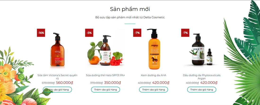Khối sản phẩm mới – Theme Wordpress bán mỹ phẩm mẫu số 26