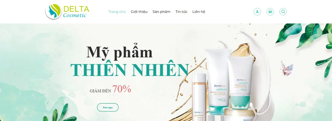 Giao diện trang chủ – Theme Wordpress bán mỹ phẩm mẫu số 26