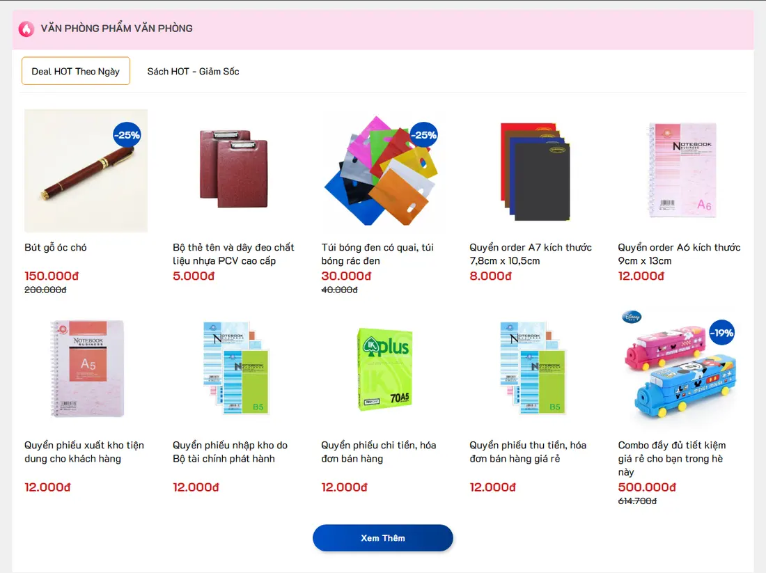 Khối văn phòng phẩm và in ấn – Theme wordpress bán sách , văn phòng phẩm mẫu số 2