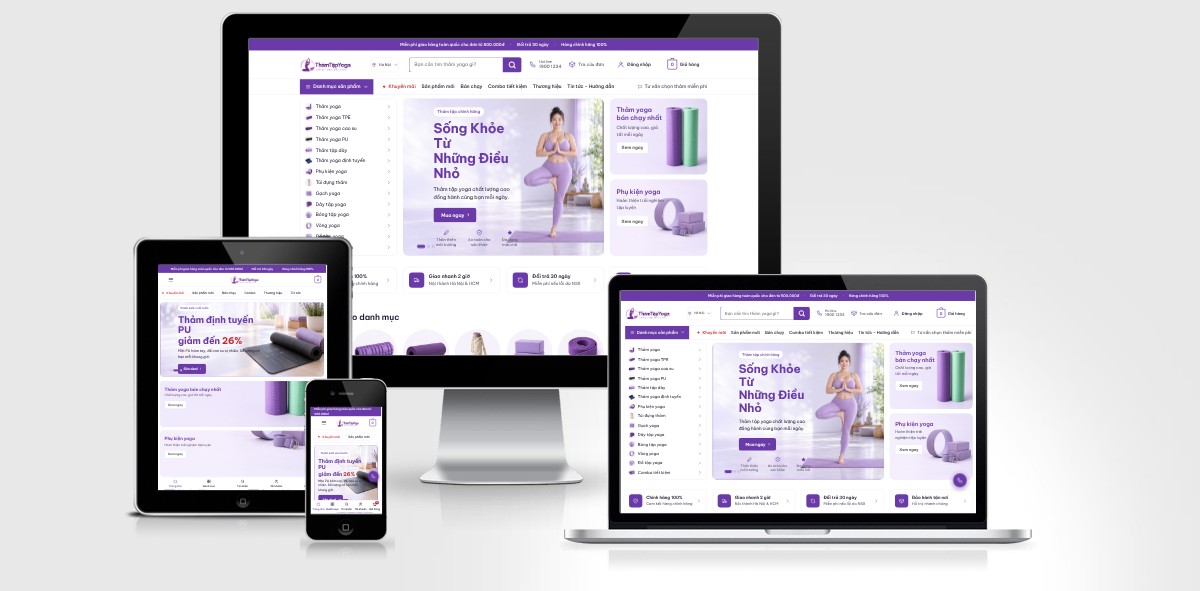 Giao diện theme WordPress bán thảm tập yoga