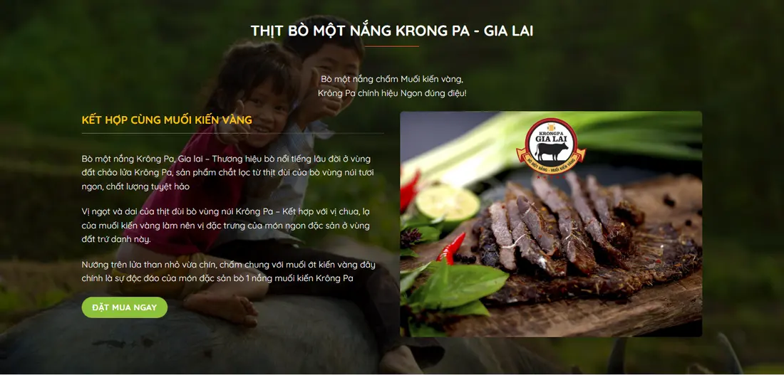 Đặc sản bò một nắng Krông Pa – Theme wordpress bán trâu gác bếp, bò một nắng