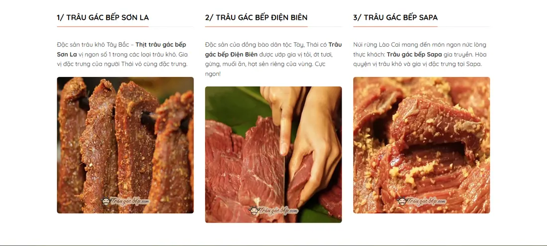 Phân loại trâu gác bếp theo vùng miền – Theme wordpress bán trâu gác bếp, bò một nắng