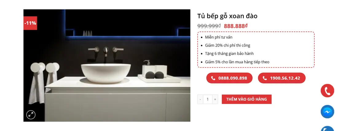 Trang chi tiết sản phẩm – Theme Wordpress công ty Xây dựng - Nội thất mẫu số 9