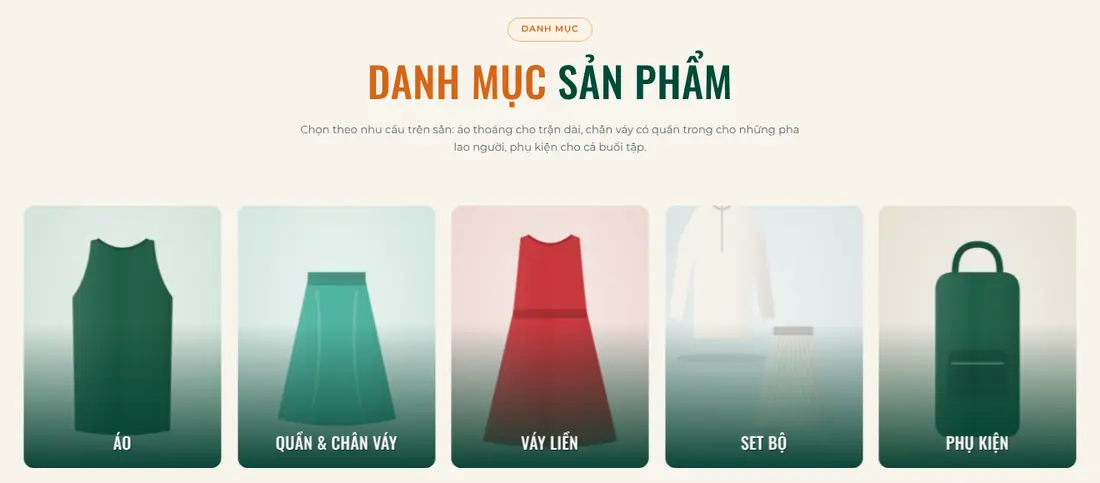 Khối danh mục sản phẩm dạng thẻ ảnh – Theme WordPress thời trang số 35 Pickle Ball