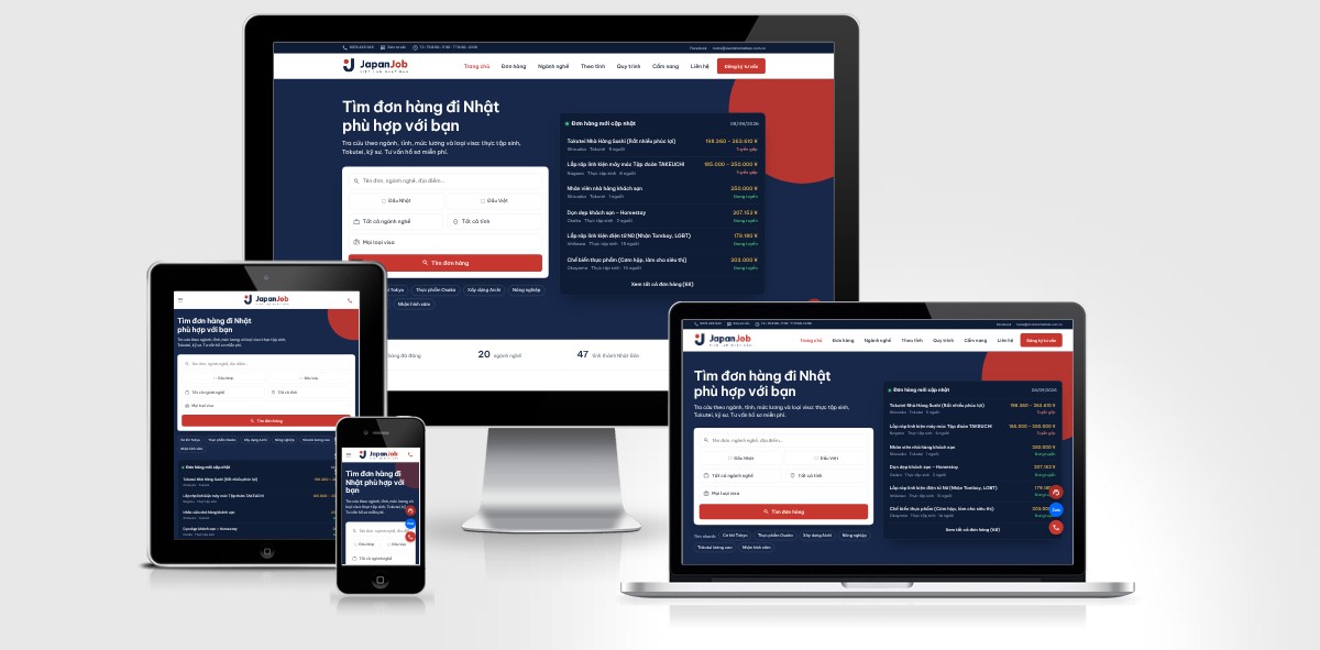 Giao diện theme WordPress tuyển dụng việc làm Nhật Bản JapanJob