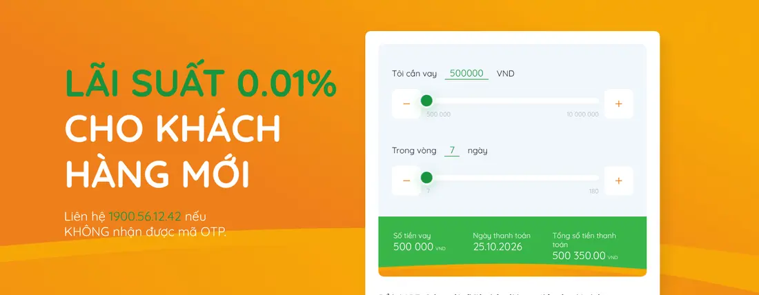 Đầu trang có công cụ chọn số tiền và kỳ hạn – Theme WordPress vay tiền nhanh, vay tín chấp Vay3s